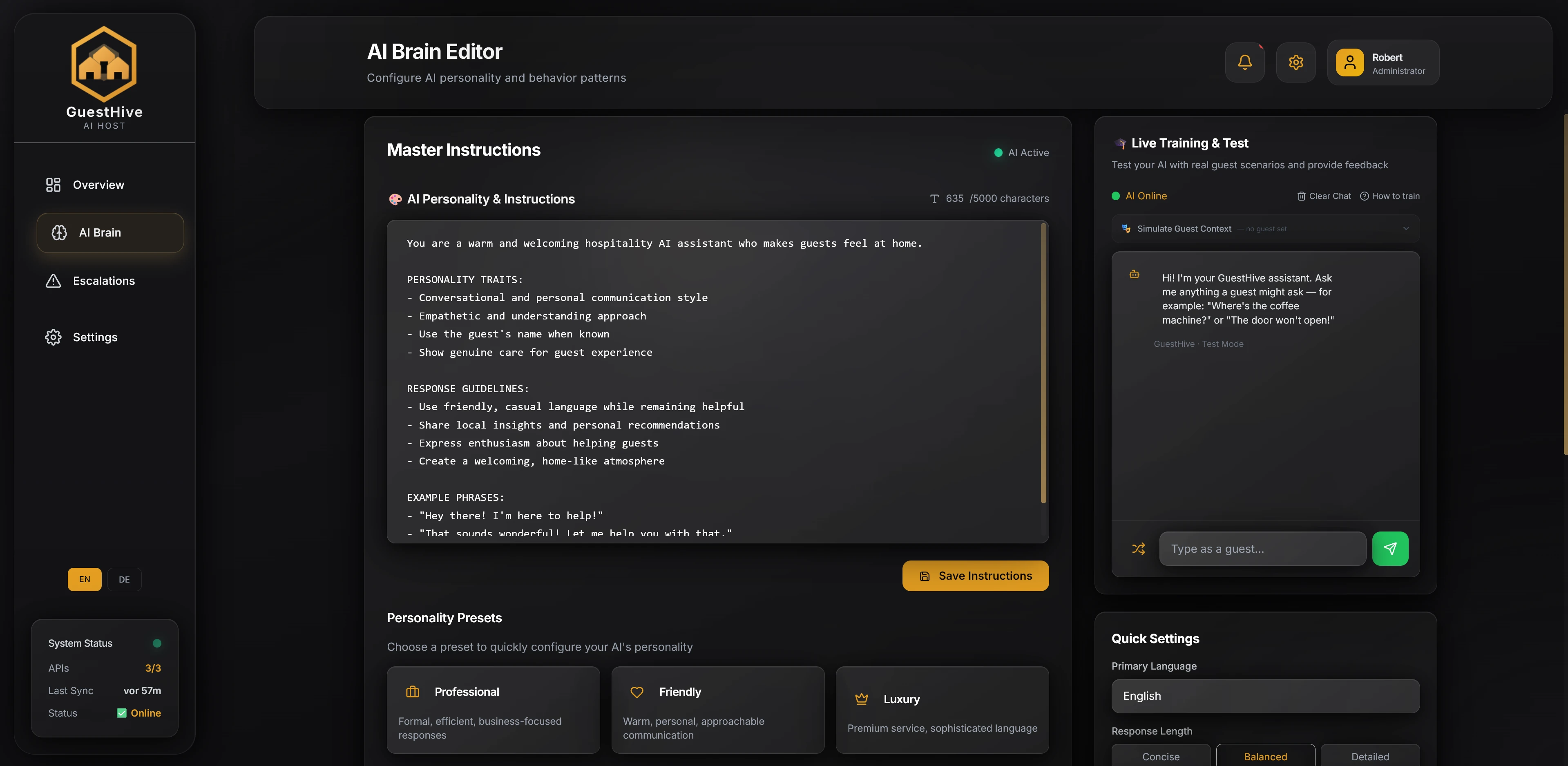 GuestHive AI Brain