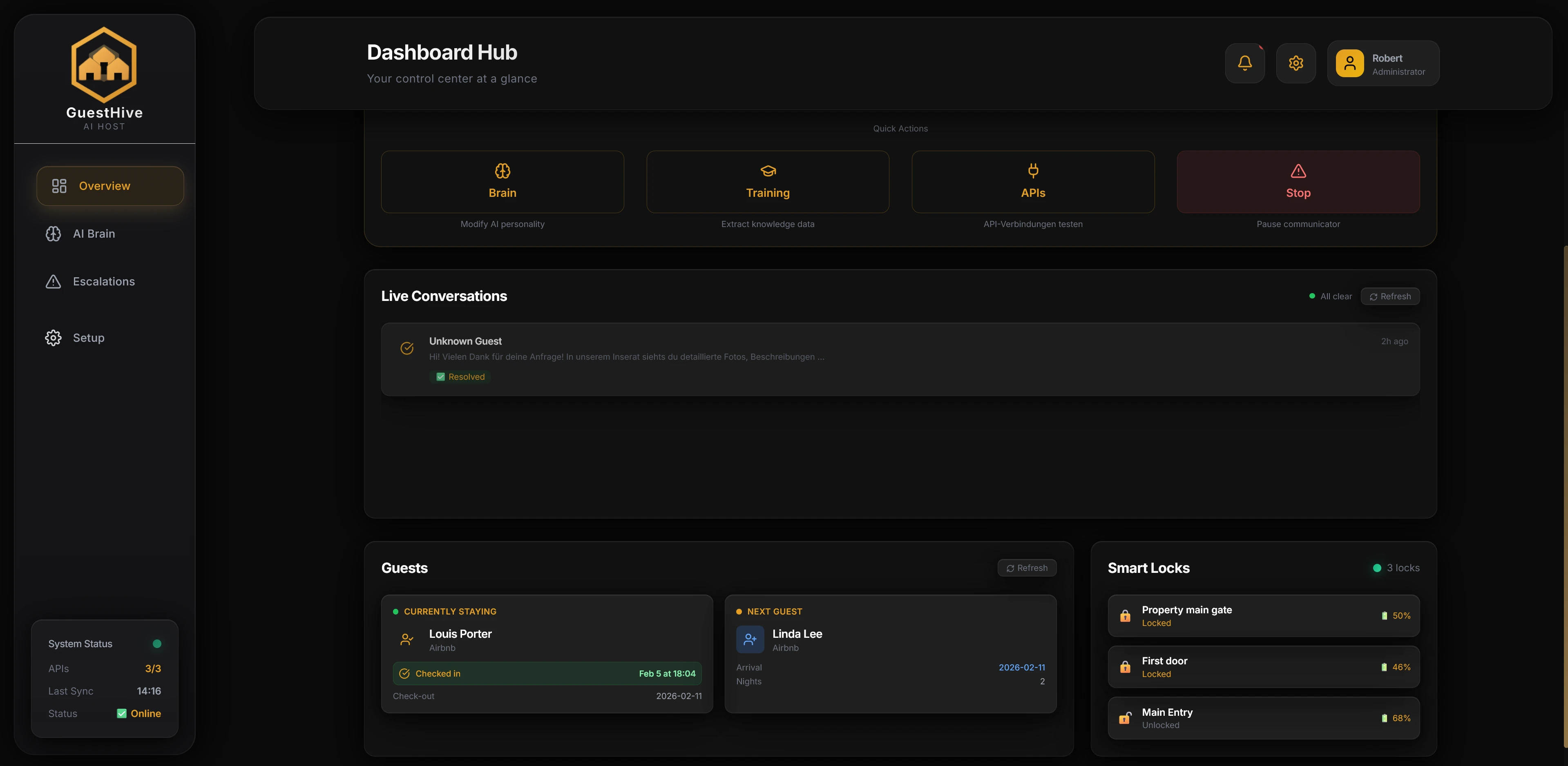 GuestHive Dashboard Overview